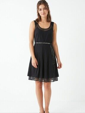 Vintage Black Layered Sleeveless Dress As Is